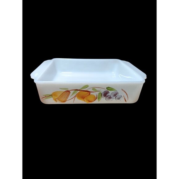 Anchor Hocking Fire King Gay Fad Vintage Fruit Baking Dish 8" 452 Mid Century - Picture 11 of 13